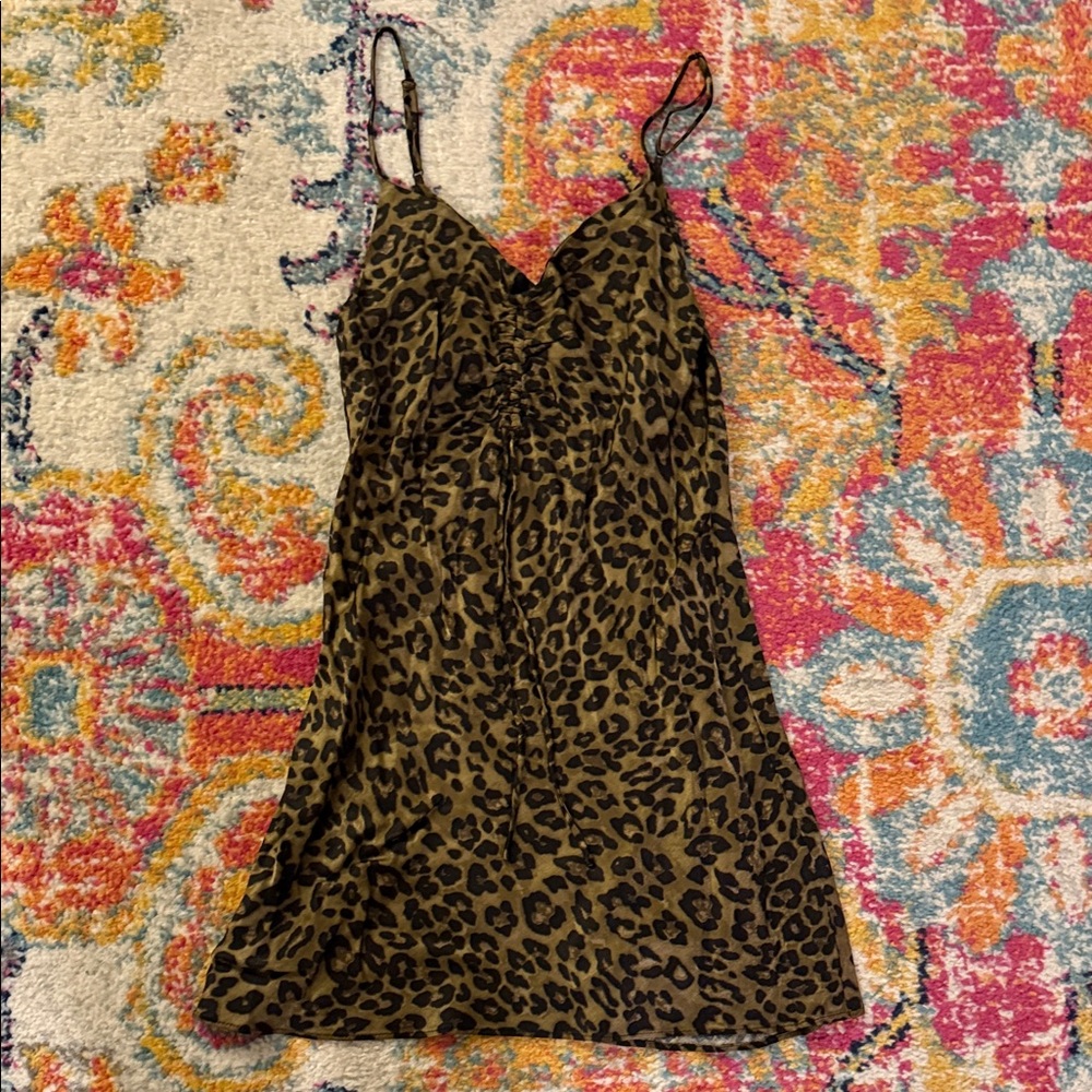 Leopard Print Spaghetti Strap Dress